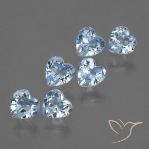 Pedras preciosas de Topázio Céu azul natural de 1.69 ct, Coração, VS