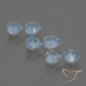 Pedras preciosas de Topázio Céu azul natural de 1.69 ct, Coração, VS