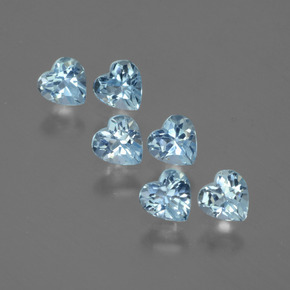 Pedras preciosas de Topázio Céu azul natural de 1.75 ct, Formato de coração, VS