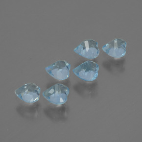 Pedras preciosas de Topázio Céu azul natural de 1.75 ct, Formato de coração, VS