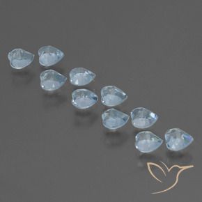 Pedras preciosas de topázio azul natural de 2,83 ct, formato de coração, VS