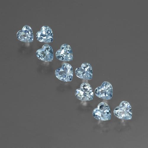 Pedras preciosas de Topázio Céu azul natural de 3.34 ct, Formato de coração, VS