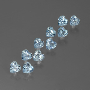 Pedras preciosas de Topázio Céu azul natural de 3.34 ct, Formato de coração, VS