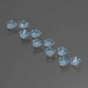 Pedras preciosas de Topázio Céu azul natural de 3.34 ct, Formato de coração, VS