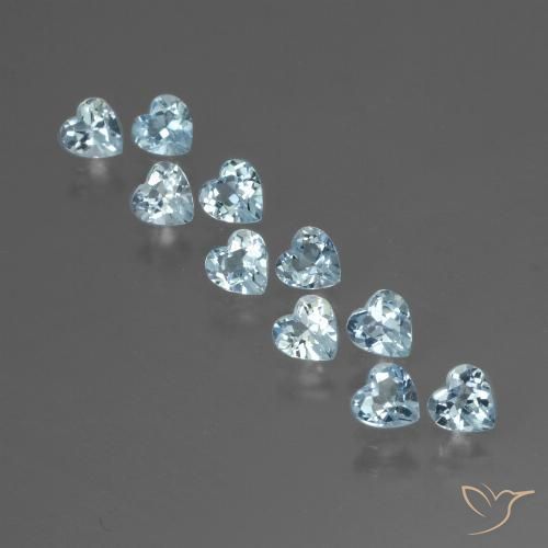 2.93ctw Natural Céu azul Topázio, Coração, VS