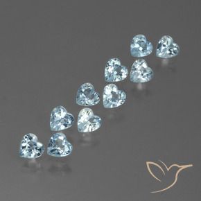 Pedras preciosas de Topázio Céu azul natural de 2.93 ct, Coração, VS