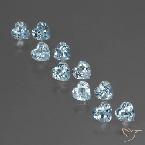 2.91ctw Natural Céu azul Topázio, Coração, VS