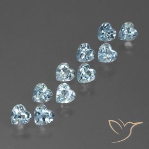 Pedras preciosas de Topázio Céu azul natural de 2.91 ct, Coração, VS
