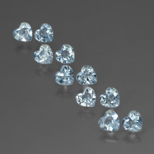 Pedras preciosas de topázio azul natural de 2,68 ct, formato de coração, VS