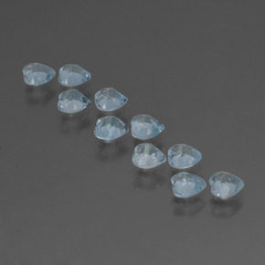 Pedras preciosas de topázio azul natural de 2,68 ct, formato de coração, VS