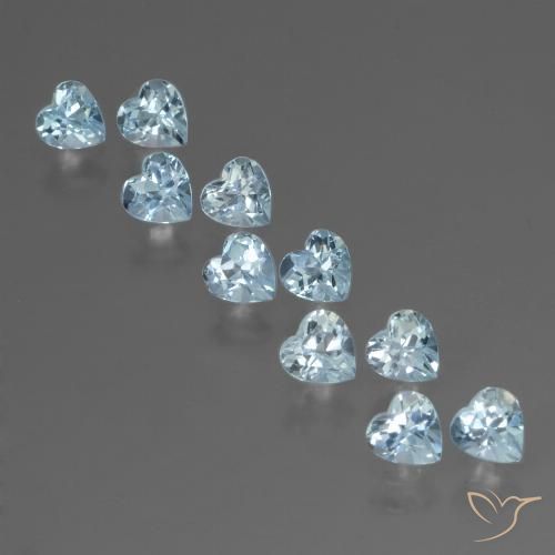 2.95ctw Natural Céu azul Topázio, Coração, VS