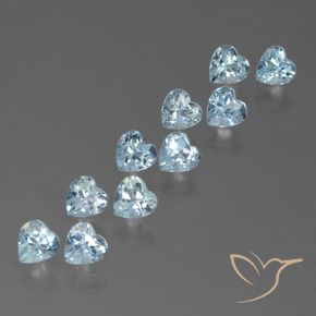 Pedras preciosas de Topázio Céu azul natural de 2.95 ct, Coração, VS
