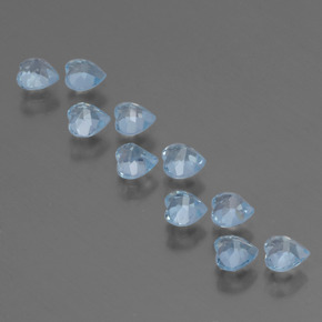 Pedras preciosas de topázio azul natural de 2,95 ct, formato de coração, VS