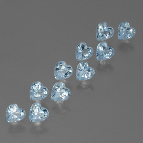 Pedras preciosas de topázio azul natural de 3,01 ct, formato de coração, VS