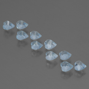 Pedras preciosas de topázio azul natural de 3,01 ct, formato de coração, VS