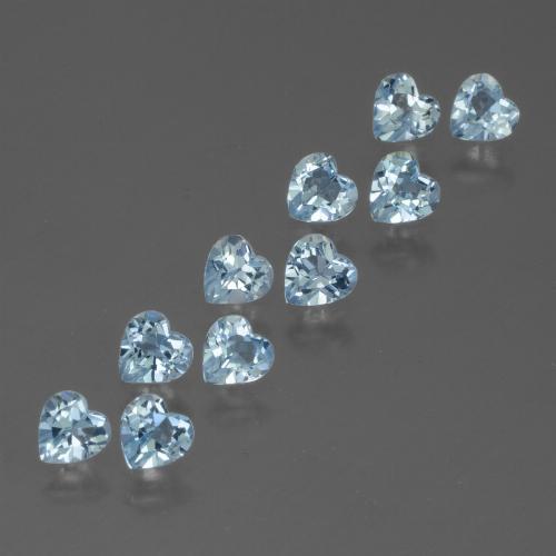Pedras preciosas de Topázio Céu azul natural de 2.65 ct, Formato de coração, VS