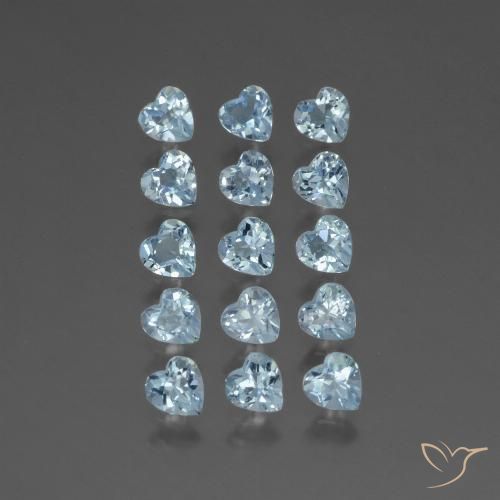 4.31ctw Natural Céu azul Topázio, Coração, VS