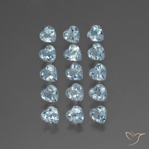 4.49ctw Natural Céu azul Topázio, Coração, VS