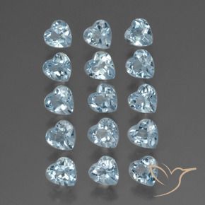 Pedras preciosas de Topázio Céu azul natural de 4.49 ct, Coração, VS