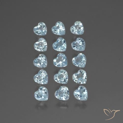 3.96ctw Natural Céu azul Topázio, Coração, VS