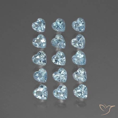 4.93ctw Natural Céu azul Topázio, Coração, VS