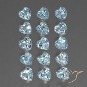 Pedras preciosas de Topázio Céu azul natural de 4.93 ct, Coração, VS