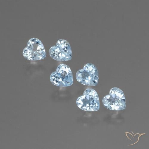 1.87ctw Natural Céu azul Topázio, Coração, VS