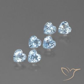 Pedras preciosas de Topázio Céu azul natural de 1.87 ct, Coração, VS