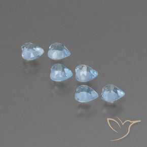 Pedras preciosas de Topázio Céu azul natural de 1.87 ct, Coração, VS