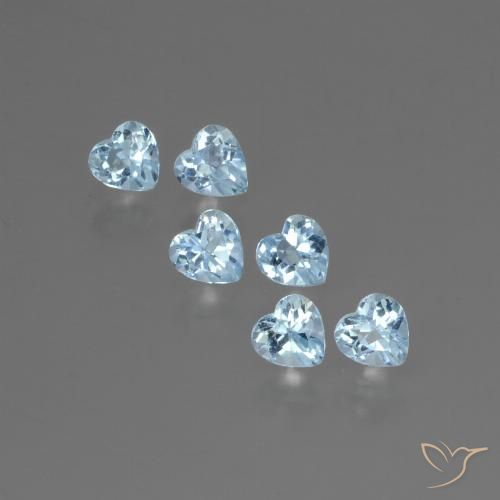 1.69ctw Natural Céu azul Topázio, Coração, VS