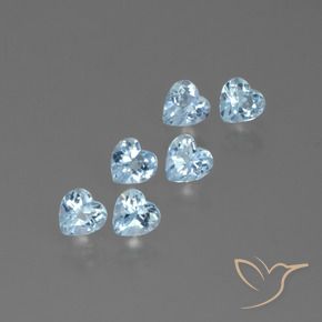 Pedras preciosas de Topázio Céu azul natural de 1.69 ct, Coração, VS