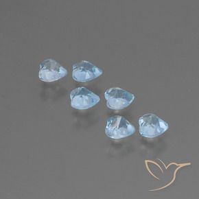 Pedras preciosas de Topázio Céu azul natural de 1.69 ct, Coração, VS