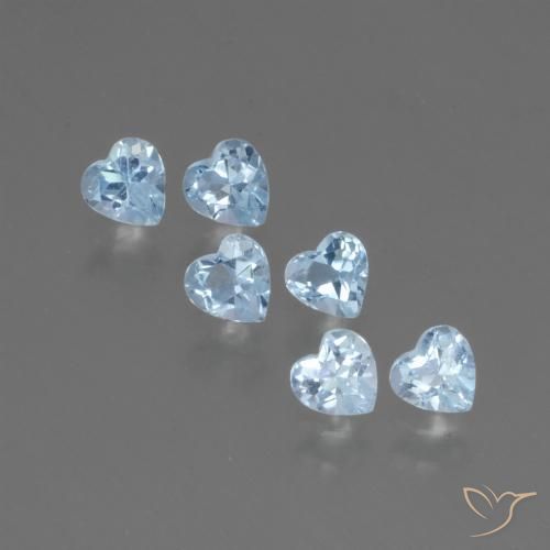 1.78ctw Natural Céu azul Topázio, Coração, VS