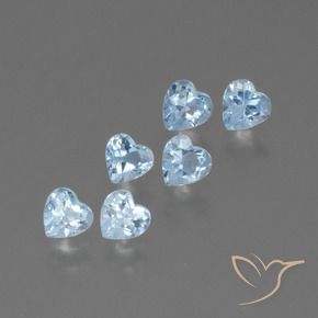 Pedras preciosas de Topázio Céu azul natural de 1.78 ct, Coração, VS