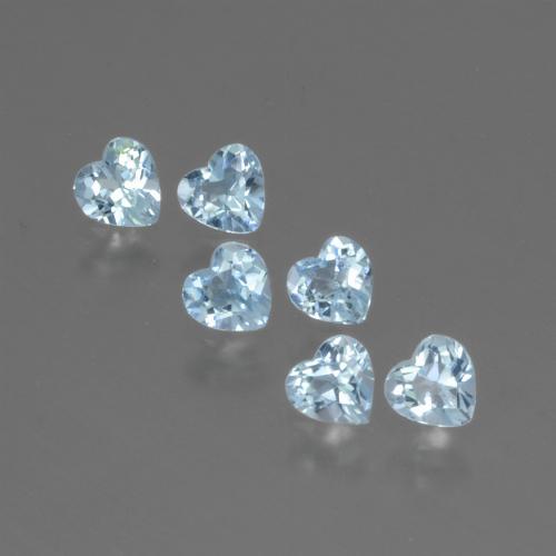 Pedras preciosas de topázio azul natural de 1,71 ct, formato de coração, VS