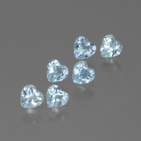 Pedras preciosas de topázio azul natural de 1,71 ct, formato de coração, VS