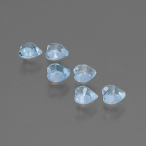 Pedras preciosas de topázio azul natural de 1,71 ct, formato de coração, VS