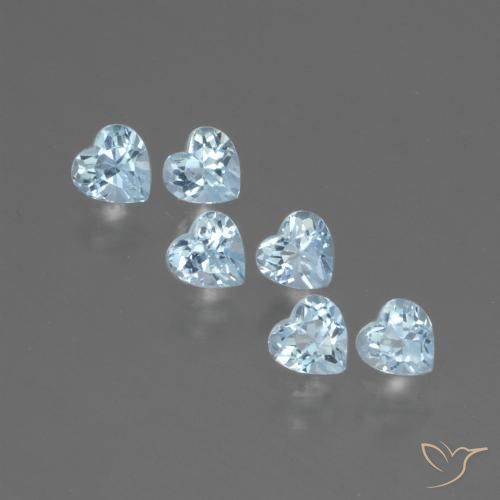 1.77ctw Natural Céu azul Topázio, Coração, VS