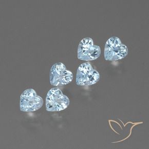 Pedras preciosas de Topázio Céu azul natural de 1.77 ct, Coração, VS