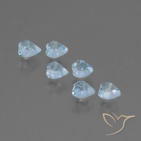 Pedras preciosas de Topázio Céu azul natural de 1.77 ct, Coração, VS
