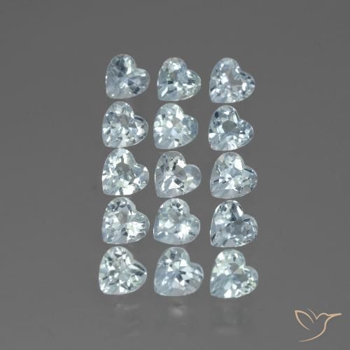 4.75ctw Natural Céu azul Topázio, Coração, VS