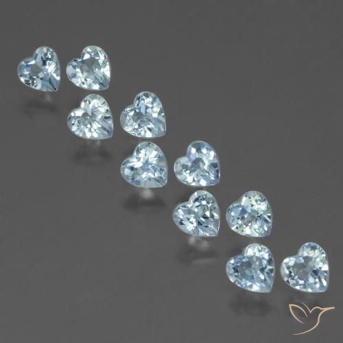 3.02ctw Natural Céu azul Topázio, Coração, VS