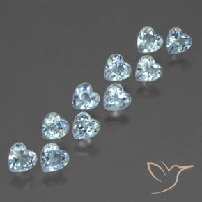 Pedras preciosas de Topázio Céu azul natural de 3.02 ct, Coração, VS