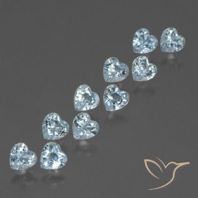 Pedras preciosas de Topázio Céu azul natural de 3.04 ct, Coração, VS