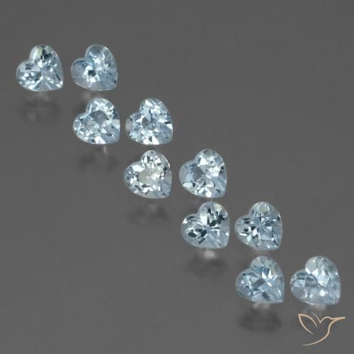 Pedras preciosas de Topázio Céu azul natural de 3.16 ct, Formato de coração, VS