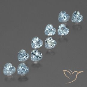 Pedras preciosas de Topázio Céu azul natural de 3.16 ct, Formato de coração, VS