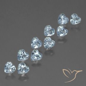 Pedras preciosas de Topázio Céu azul natural de 2.98 ct, Coração, VS