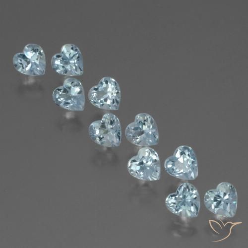 3.32ctw Natural Céu azul Topázio, Coração, VS