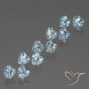 Pedras preciosas de Topázio Céu azul natural de 3.32 ct, Coração, VS