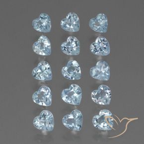 Pedras preciosas de Topázio Céu azul natural de 4.27 ct, Coração, VS